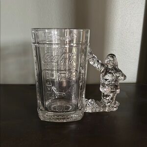 Coca-Cola Glass Mug with Santa Handle
